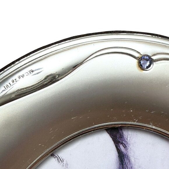 Valenti & Co. Chantal Photo Frame Oval Silver Finish Italian Style 7.25" high - Picture 3 of 12